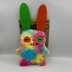 Fuggler Rancid Rabbit Tie Dye Plush Dog‎ Toy Squeaker NWT Funny Ugly